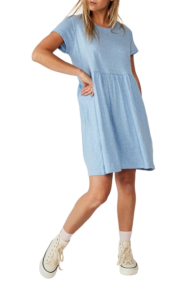 Imbracaminte femei cotton on tina babydoll t-shirt dress chambray blue marle