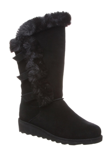 Incaltaminte femei bearpaw genevieve faux fur wedge boot black ii 011