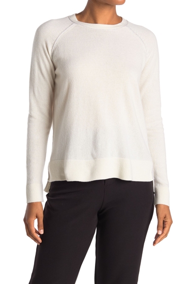 Imbracaminte femei kinross piped highlow cashmere sweater biancogrigio