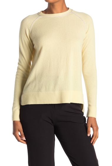 Imbracaminte femei kinross piped highlow cashmere sweater limoncelogrgio