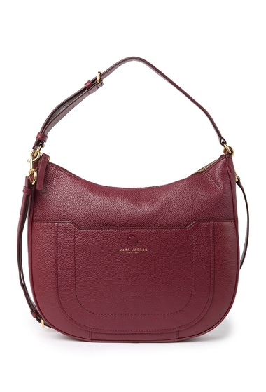 Genti femei marc jacobs empire city leather hobo crossbody bag mulled wine