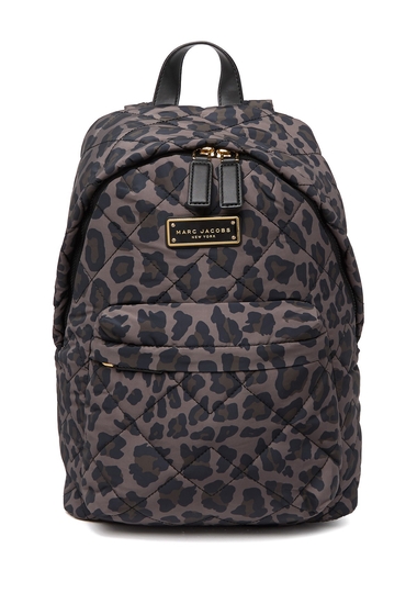 Genti femei marc jacobs quilted nylon printed backpack spanish moss leopard multi