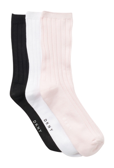Imbracaminte femei dkny super soft wide rib crew socks - pack of 3 cradle pinkgreyblk