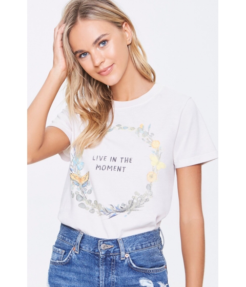 Imbracaminte femei forever21 live in the moment graphic tee taupemulti