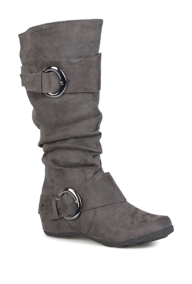 Incaltaminte femei journee collection jester side buckle tall boot grey