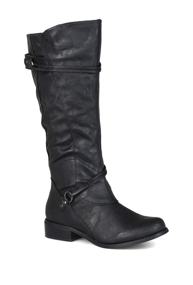 Incaltaminte femei journee collection harley buckle tall boot black