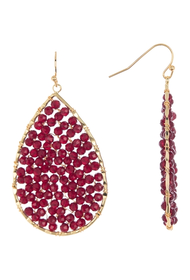 Bijuterii femei panacea burgundy crystal beaded teardrop earrings burgundy