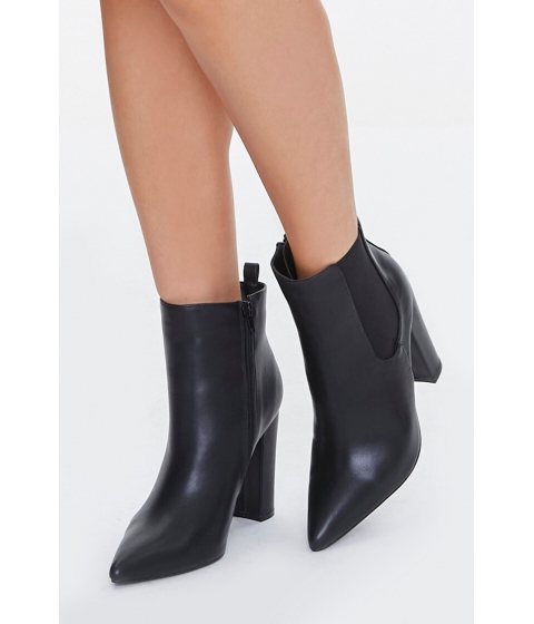 Incaltaminte femei forever21 pointed toe chelsea boots black