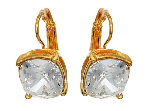 Bijuterii femei kenneth jay lane gold eurowirecrystal 12 mm faceted square stone earrings crystal