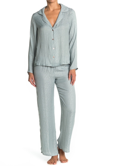 Imbracaminte femei midnight bakery animal print crop pant pajama 2-piece set mint
