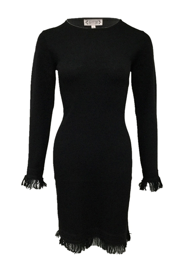Imbracaminte femei nanette nanette lepore long sleeve fringe shift dress very black