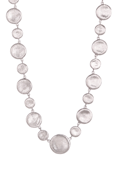 Bijuterii femei rivka friedman white rhodium clad satin alternating disc design necklace no color