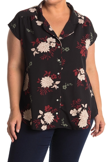 Imbracaminte femei bobeau dakota button down shirt plus size dahlia black