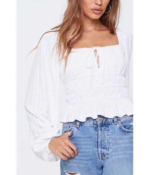 Imbracaminte femei forever21 tiered peasant top white