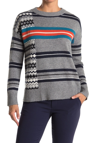 Imbracaminte femei autumn cashmere mixed stripe cashmere pullover sweater cement combo