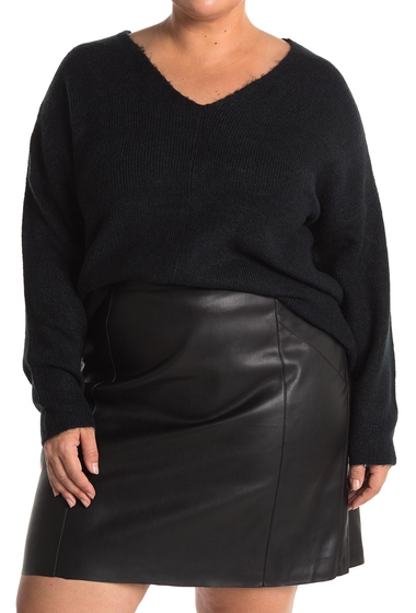 Imbracaminte femei vero moda knit v-neck sweater plus size black