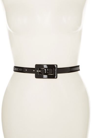 Accesorii femei halogen patent finish skinny waist belt black