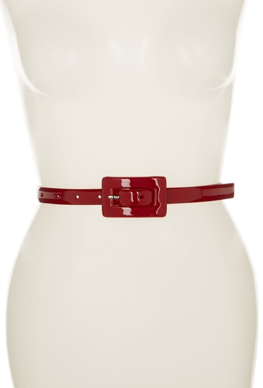Accesorii femei halogen patent finish skinny waist belt red chili