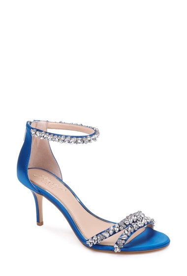 Incaltaminte femei jewel badgley mischka darlene embellished ankle strap sandal blue satin