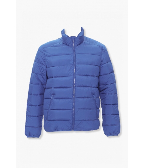 Imbracaminte barbati forever21 funnel neck puffer jacket blue