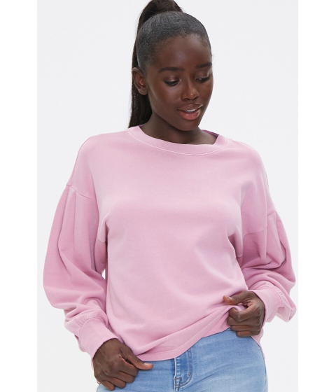 Imbracaminte femei forever21 french terry pullover top pink