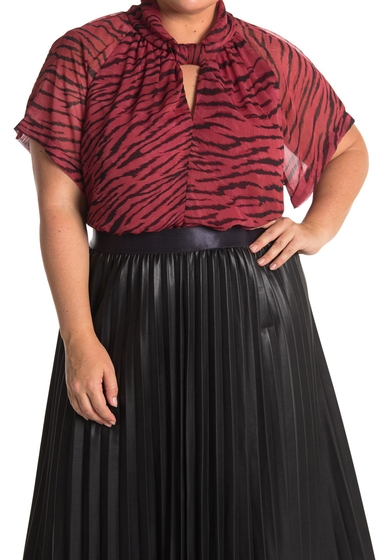 Imbracaminte femei rachel roy chiffon zebra kimono sleeve top plus size redwood combo