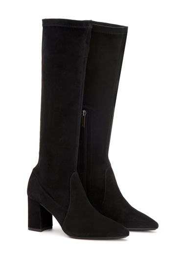 Incaltaminte femei aquatalia phillina tall leather block heel boot black