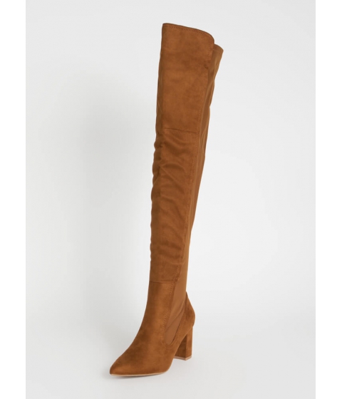 Cheap&chic Incaltaminte femei cheapchic here for it stretchy thigh-high boots chestnut