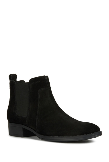 Incaltaminte femei geox lacey chelsea suede leather boot black