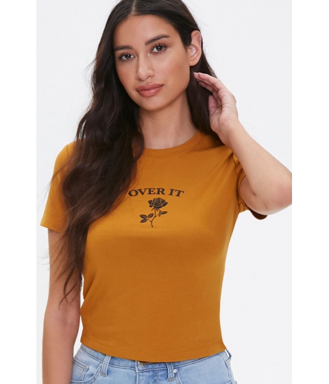 Imbracaminte femei forever21 over it graphic tee camelblack