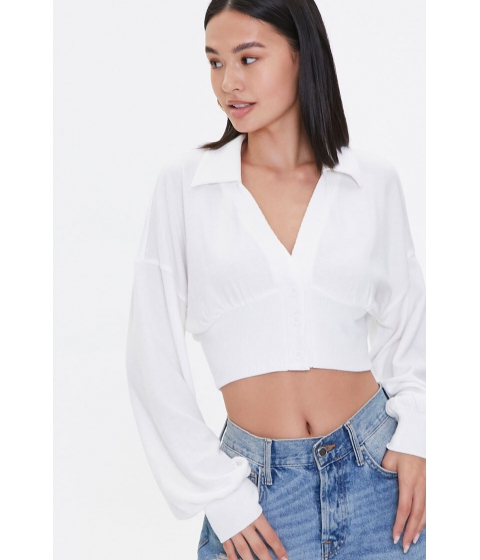 Imbracaminte femei forever21 sweater-knit crop top ivory