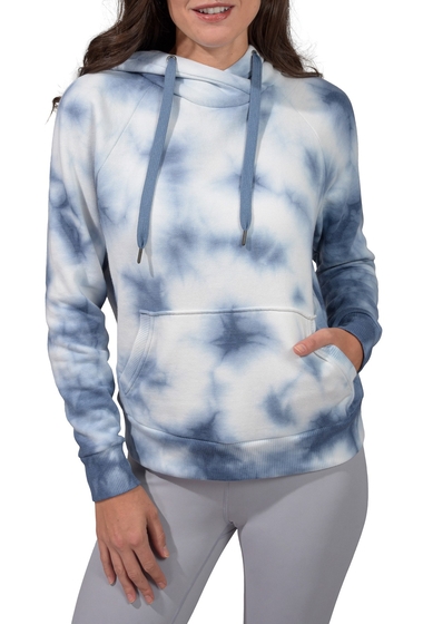 Imbracaminte femei 90 degree by reflex brushed knit tie dye cross neck oversized hoodie inky chill tie dye
