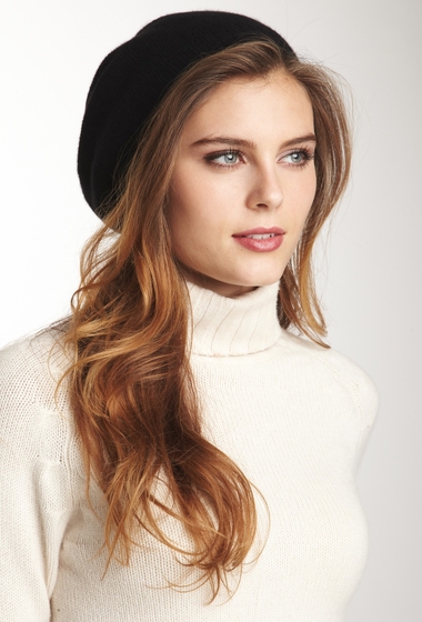 Accesorii femei portolano cashmere beret black