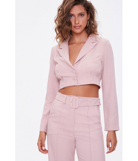 Imbracaminte femei forever21 single-breasted cropped jacket dusty pink