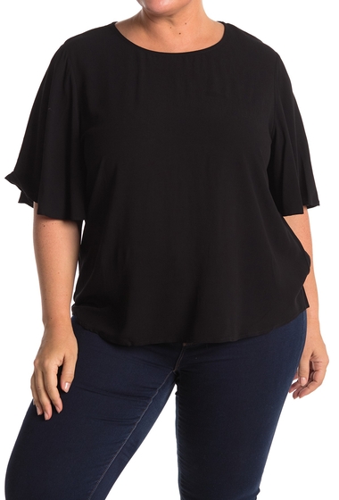 Imbracaminte femei vero moda flutter sleeve top plus size black