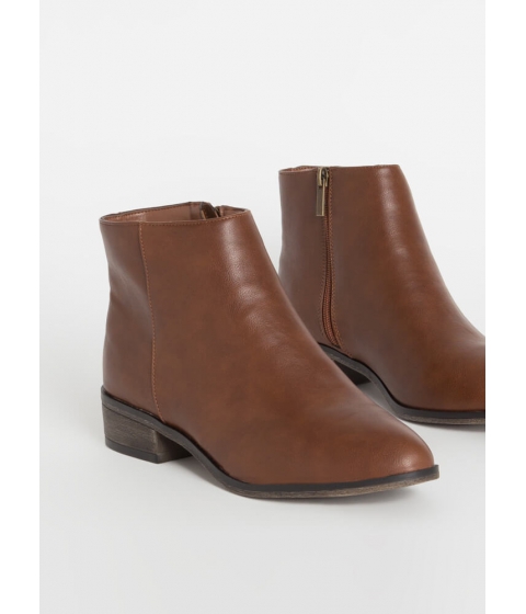 Incaltaminte femei cheapchic just go with it faux leather booties chestnut