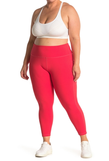 Imbracaminte femei z by zella high waist daily leggings plus size red hibiscus