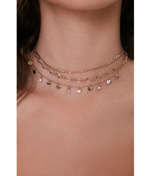 Bijuterii femei forever21 layered charm choker necklace gold