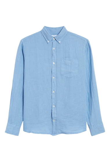Imbracaminte barbati nn07 levon 5706 slim fit linen button-down shirt 256 linen blue