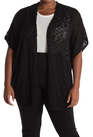 Imbracaminte femei catherine catherine malandrino slub knit cardigan plus size black