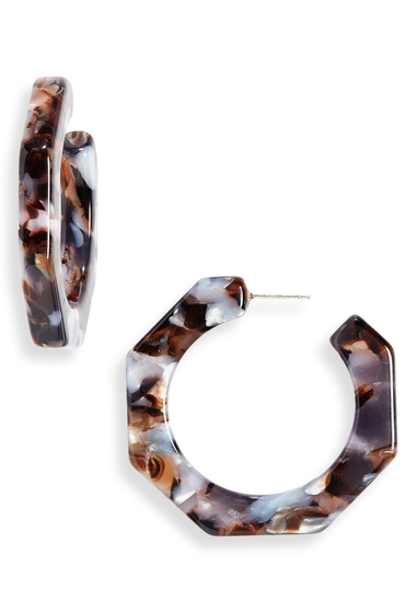 Bijuterii femei madewell jane acetate geometric hoop earrings faded birch tort