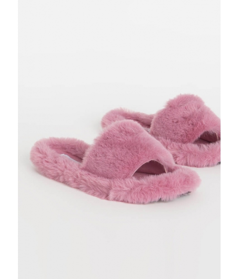 Incaltaminte femei cheapchic get comfortable faux fur slide sandals mauve