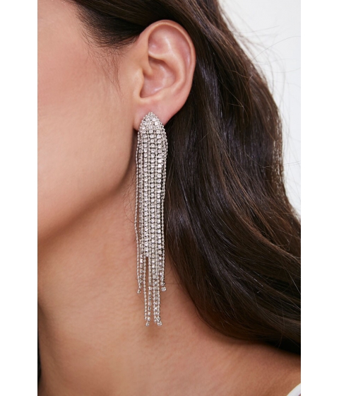 Bijuterii femei forever21 rhinestone duster earrings silver