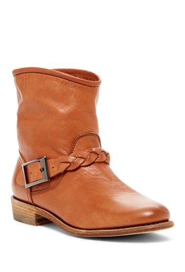 Incaltaminte femei blackstone braid strap short leather boot rusty brown