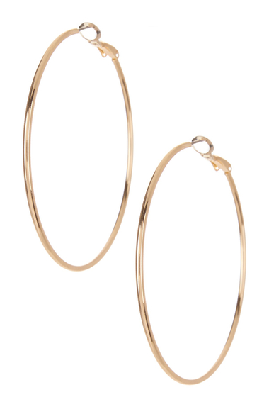 Bijuterii femei 14th union large basic 57mm hoop earrings gold